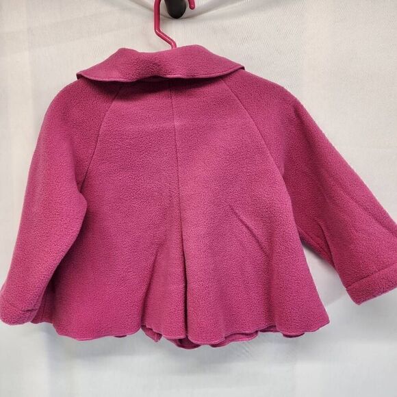 Mack & Co Fushia Fleece Flower Embelished Coat Jacket Size 24 mos NWT L1 - Picture 2 of 5